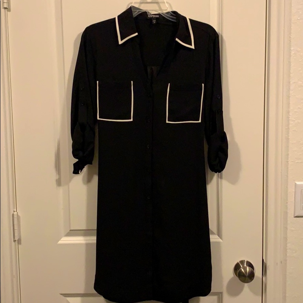 Black Botton Up Shift Dress